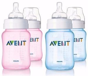 Set 2 Teteros Bebes Avent Edicion Especial 9oz Azul / Rosado