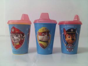 Set De Tres Vasos Con Boquilla Paw Patrol De Niño