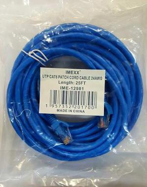 Cable Utp Cat6 Patch Cord 7.6 Metros 24awg Imexx