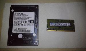 Disco Duro Sata Laptop De 160gb Y Memoria Laptop Ddr3 1gb