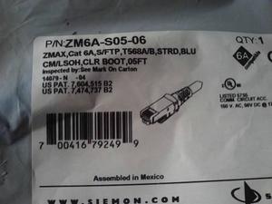 Patch Cord Cat. 6a De 1,52 Mts. Siemon Color Azul