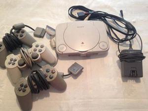 Playstation 1, Ps1, Usado Con Tres Controles