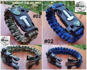 Pulseras O Brazaletes De Supervivencia Paracord 5 En 1