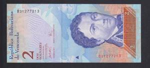 Billete De 2 Bs. Marzo  Capicua B Unc