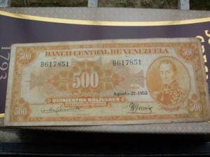 Billete De 500 Bolivares Agosto  B