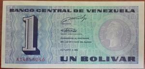 (En Venezuela) Billetes 1 Bolívar (tinoquito)  A-8 Au