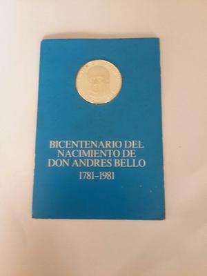 Moneda De Plata, Bicentenario Don Andrés Bello. Bs.100