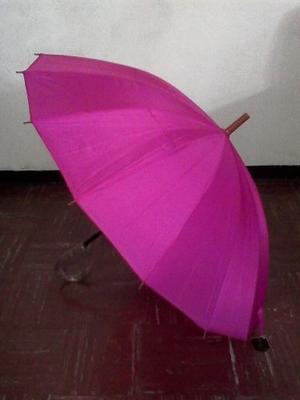 Paraguas O Sombrillas De Bastón De Colores, Importados !!!