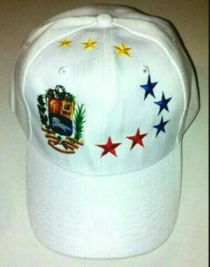 Gorras De Venezuela Tricolor Blanca Negra Estrellas
