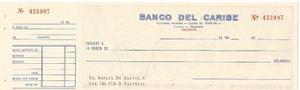 Cheque Del Banco Del Caribe