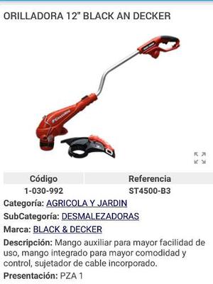 Desmalezadora Orilladora Electrica De 12 Blackandecker