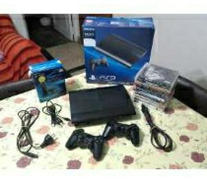 PLAYSTATION SUPER SLIM DE 500GB CON 20 JUEGOS Y 2 CONTROLES