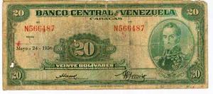 (eduarrm) Escaso Billete De 20 Bs Mayo- N6