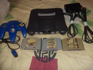 Nintendo 64 Con Control Y 3 Juegos