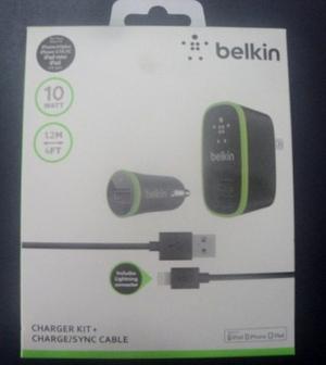 Cargador Belkin Pared Y Ahorrador + Cable Iphone 3 3s / 4 4s