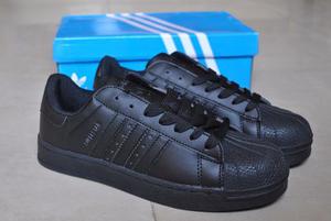 Kp3 Zapatos adidas Superstar Todo Negro All Black