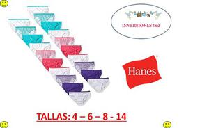 Pantaletas Para Niña 10 Unid Marca Hanes100% Algodon