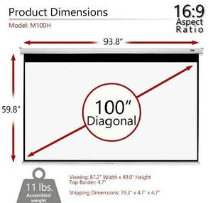 Pantalla Para Proyector Video Beam Techo Parad 100 Pulgadas