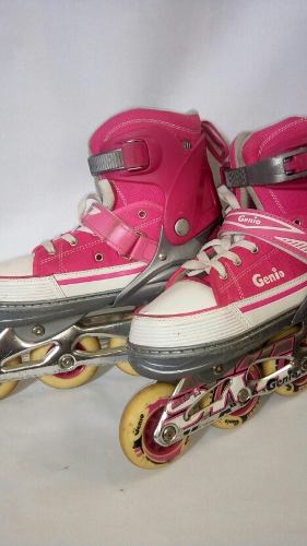 Patines Lineales Rosados Marca Genio Talla Ajustable