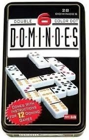 Domino Profesional Piezas Grandes Blancas Caja Metal Oferta