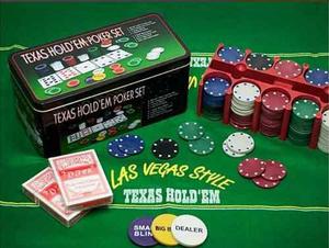 Juego Set Poker Texas Hold 200 Fichas 2 Mazos Tapete