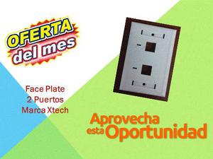 Aprovecha Faceplate Rj45 2 Puertos Xtech Tapa Frontal Redes