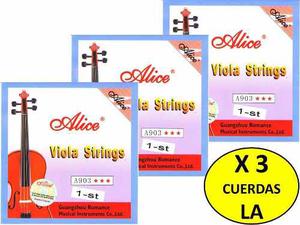 X 3 Cuerdas (la) 1era Para Viola Alice A903 Nuevas