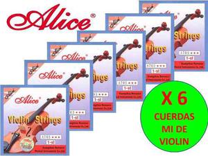 X 6 Cuerdas (mi) 1era Para Violin Alice A703 Nuevas