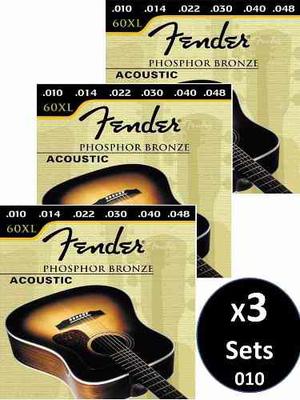 3 Sets Cuerdas Fender Para Guitarr Electro-acustica xl