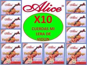 X10 Cuerdas Mi (1era) Para Violin Alice A703 Nuevas