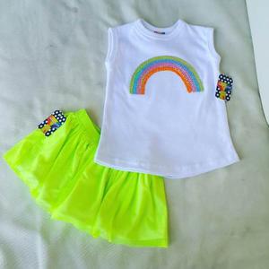 Conjuntos Falda Tutu Y Camisa Con Apliques De Lentejuelas