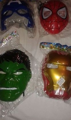 Mascaras De Spiderman, Capitán América, Ironman, Hulk