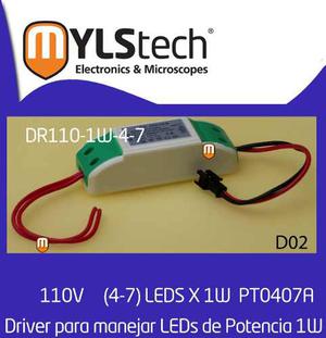 Leds Driver Maneja 4 A 7 Leds De 1w 110vac Iluminación D02