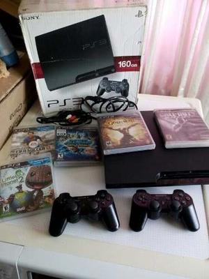 Playstation 3 Con 5 Juegos Y Dos Controles