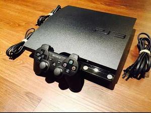 Playstation 3 Slim. Dos Controles, Intercooler Y 12 Juegos