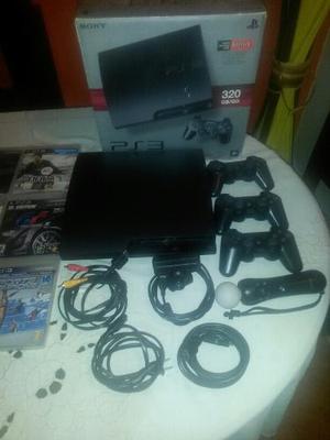 Ps3 Slim 320 Gb (3 Controles + 6 Juegos + Kit Ps Move