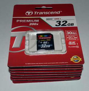 Memoria 32 Gb Transcend Sdhc Full Hd, Clase 10. Nueva.