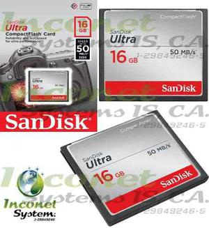 Memoria Compact Flash Cf Sandisk 16gb 50 Mb/s 333x Dslr Inco