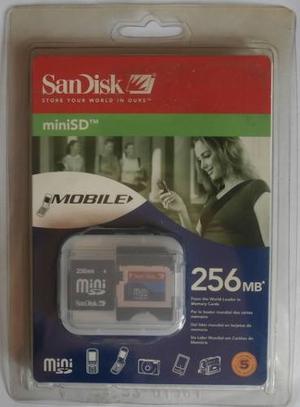 Memoria Sandisk 256 Mb Minisd Con Adaptador Nuevo