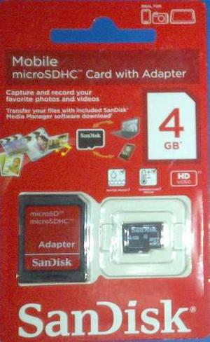 Memoria Sandisk Microsd 4gb Con Adaptador Original