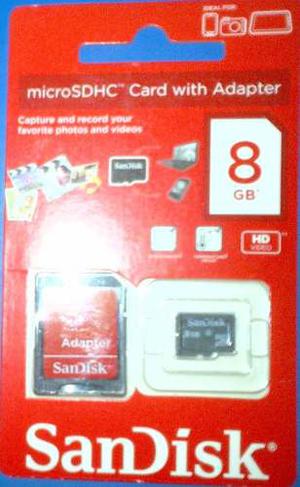 Memoria Sandisk Microsd 8gb Con Adaptador Original