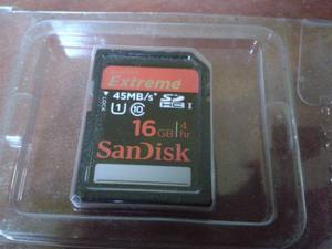 Memoria Sd Sandisk 16gb Clase 10 Extreme 45mb/s