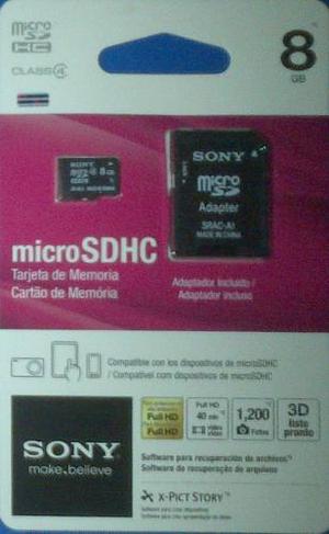 Memoria Sony Microsd 8gb Con Adaptador Original