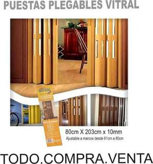 Puertas Plegables Pvc Corredizas Con Ventanilla 80x203
