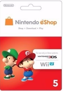 Tarjeta Nintendo Eshop 5 3ds Wii U Switch