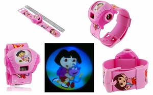 Billetera Mas Reloj Infantil Conproyector De Dora