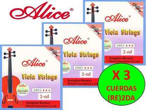 X 3 Cuerdas (re) 2da Para Viola Alice A903 Nuevas