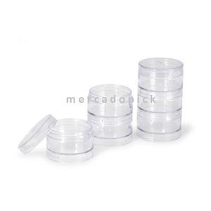 Caja De Plastico Redonda Acrilico P/bisuteria 40mm X8 Piezas