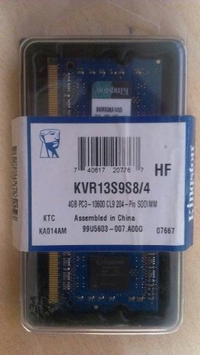 Memoria Kingston 4gb Modelo Kvr13s9s8/4