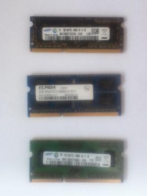 Memoria Ram, Ddr3, Laptop, 2gb,  Marca Elpida Y Samsung